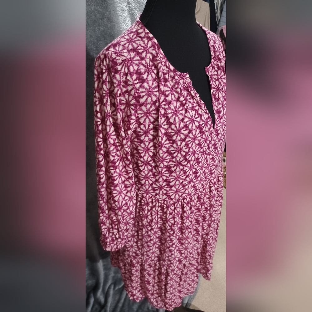 NWT GAP Tiered Mini Dress Size S/P In Raspberry - Picture 3 of 9